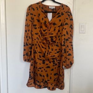 Brown and black cheetah and print long sleeve xl